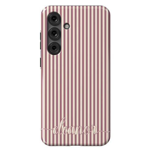 Custom Name Cute Chic Vertical Stripes Galaxy Case